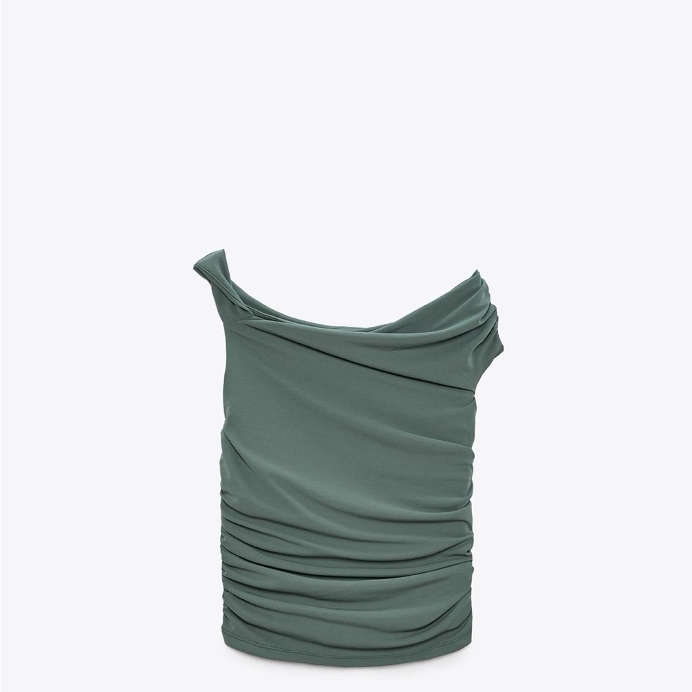 Zara Green Draped Top
